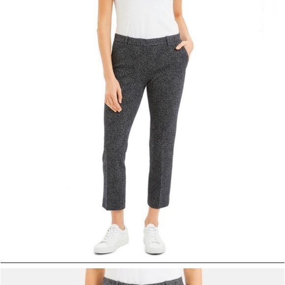 NWT THEORY trecca 2 pants in navy herring melange size 2/4 - Picture 3 of 14